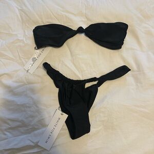 White Fox Black Bikini Set